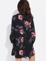 NEW FEELING Womens Black Floral Dresses