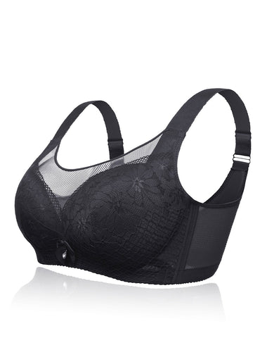 Wholesale Cut Out Embroidered Lace Trim Bowknot Wireless Bra