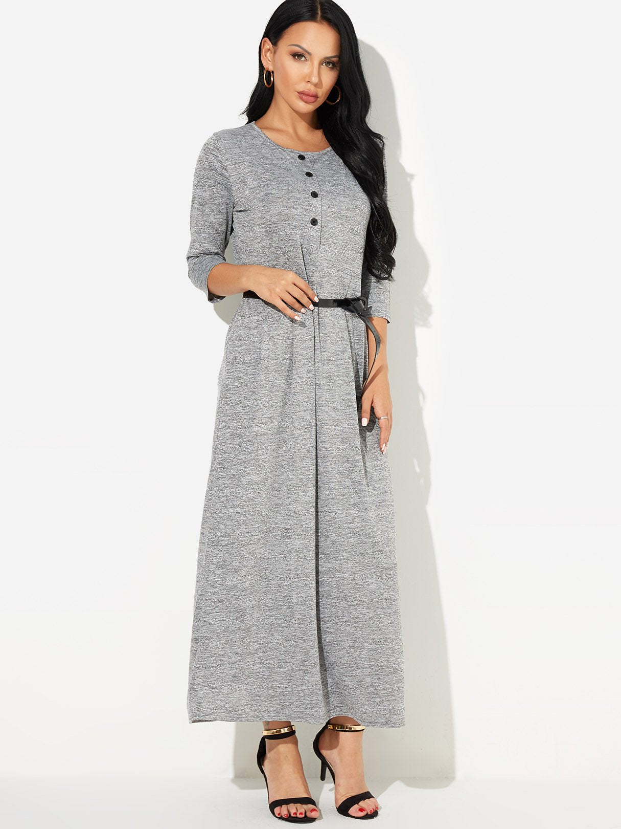 OEM Ladies Grey Maxi Dresses