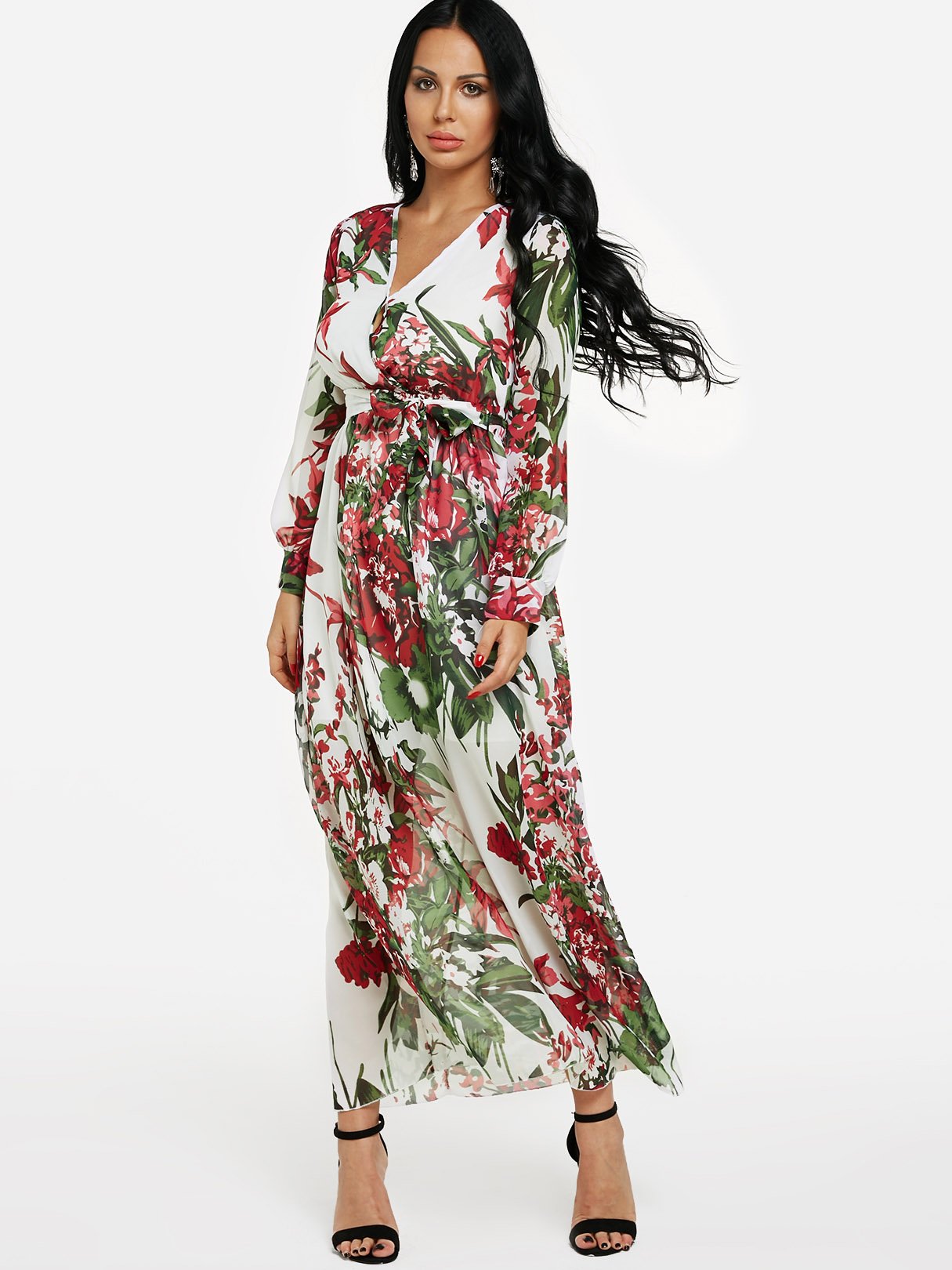 ODM Ladies Long Sleeve Maxi Dress