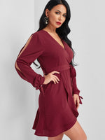 OEM Ladies Burgundy Mini Dresses