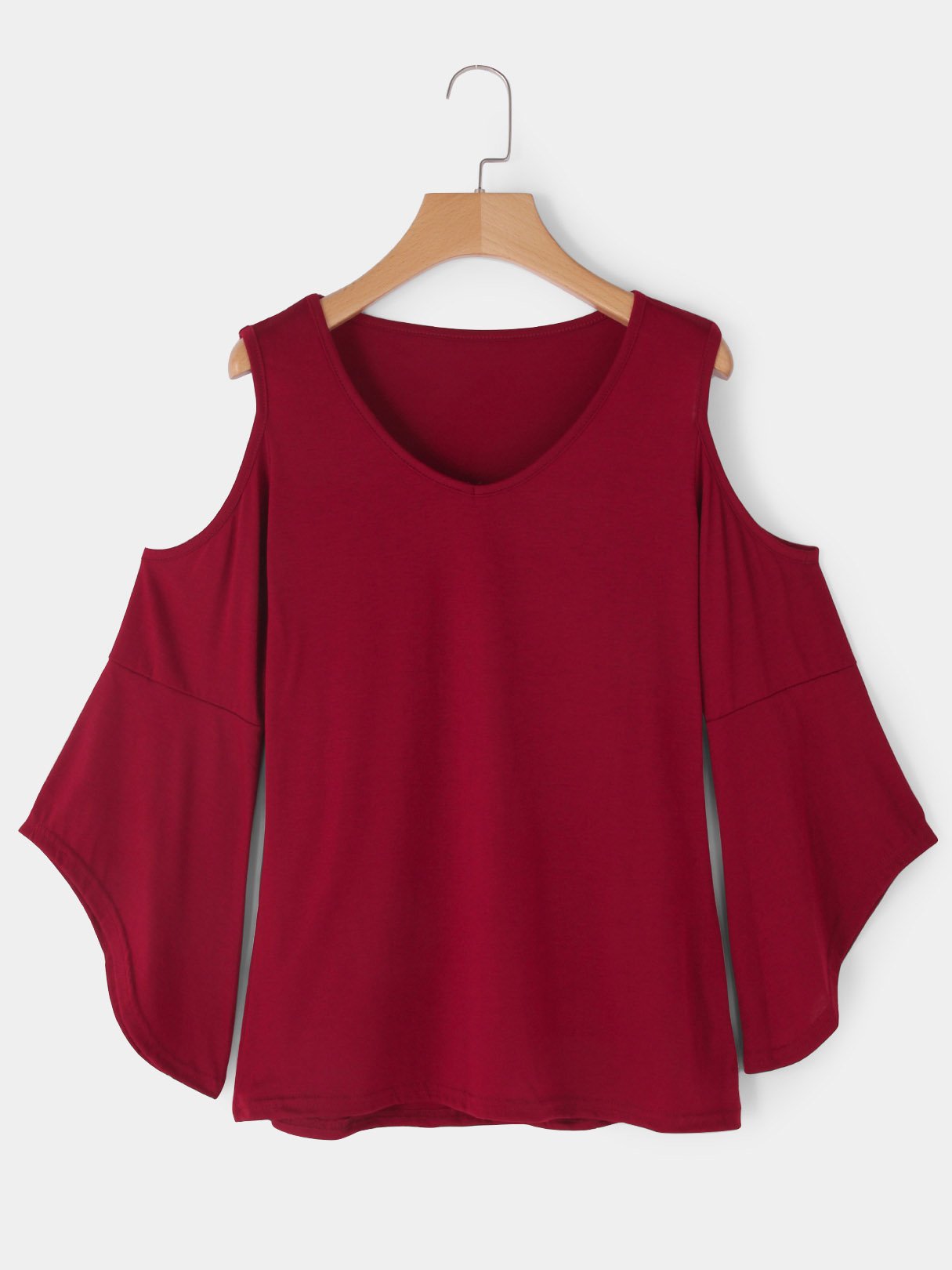 NEW FEELING Womens Burgundy T-Shirts