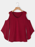 NEW FEELING Womens Burgundy T-Shirts