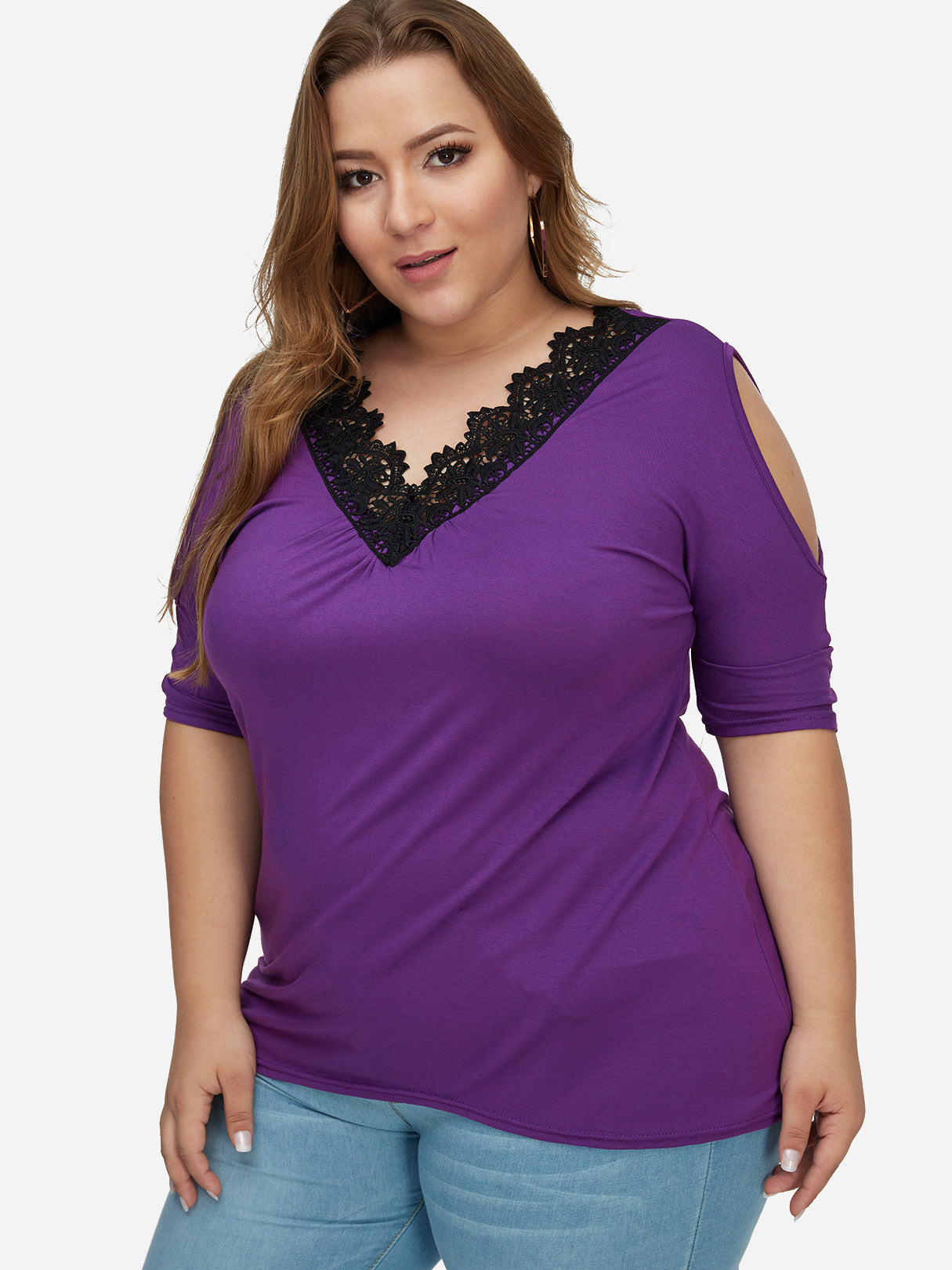 OEM Ladies Purple Plus Size Tops