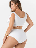 NEW FEELING Womens White Plus Size Swimwear