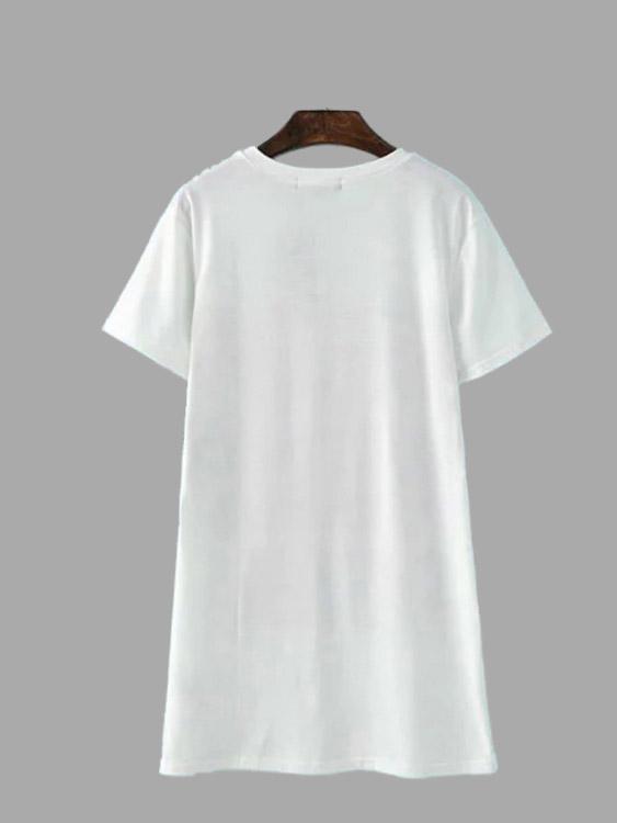 NEW FEELING Womens White T-Shirts