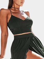 Wholesale V-Neck Lace Green Camis