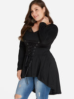 OEM Ladies Black Plus Size Tops