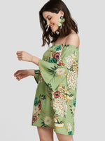 OEM Ladies Green Floral Dresses
