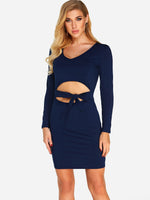 Custom Womens Black V-Neck Dresses