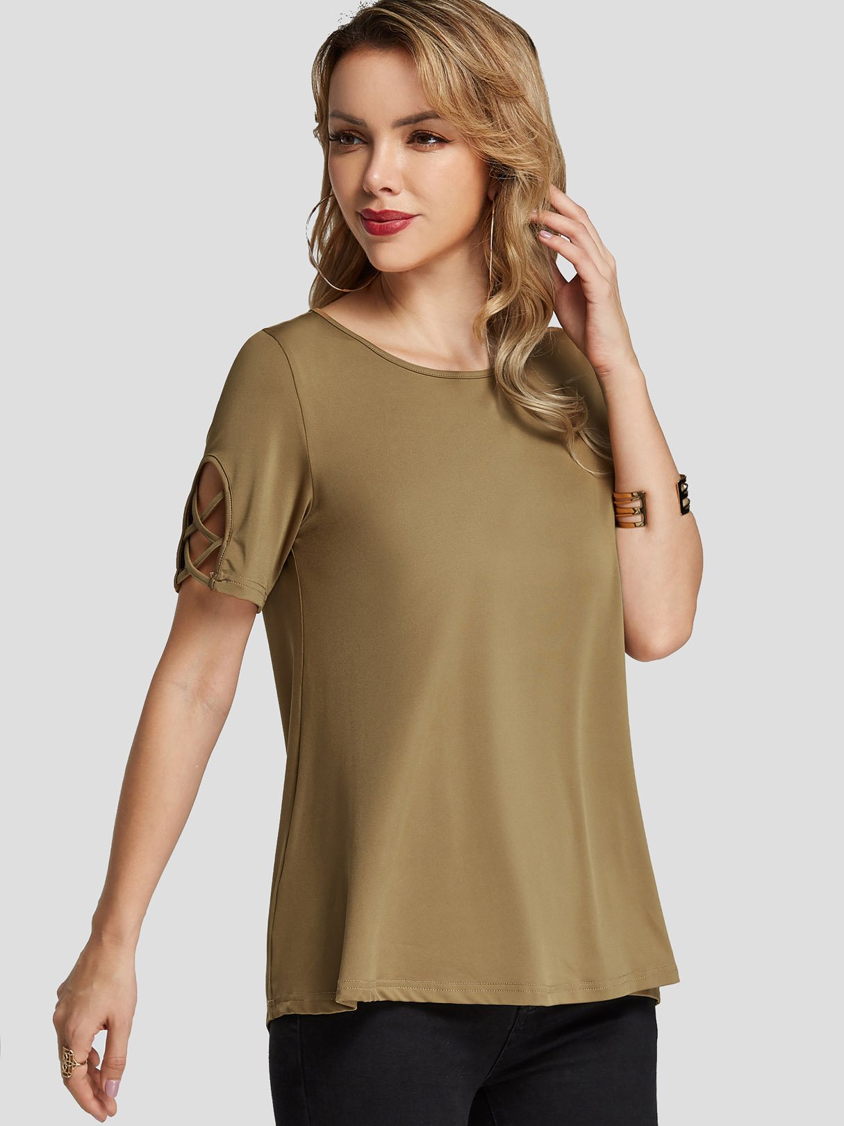 OEM Ladies Camel T-Shirts