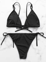 NEW FEELING Womens Black Bikinis