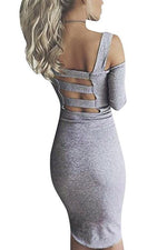 NEW FEELING Womens Grey Bodycon Dresses