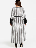 NEW FEELING Womens Striped Plus Size Dresses