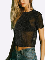 NEW FEELING Womens Black T-Shirts