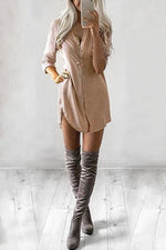 OEM Ladies Burgundy Shirt Dresses