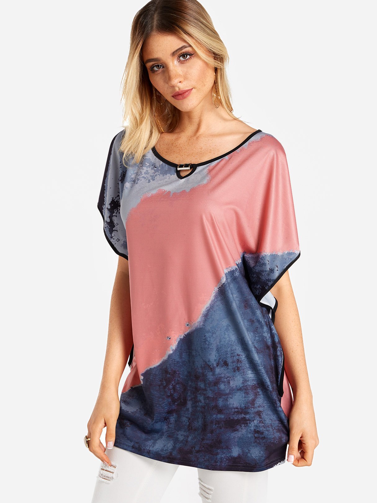 Wholesale Round Neck Short Bat Sleeve T-Shirts