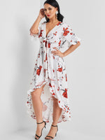 OEM Ladies White Floral Dresses
