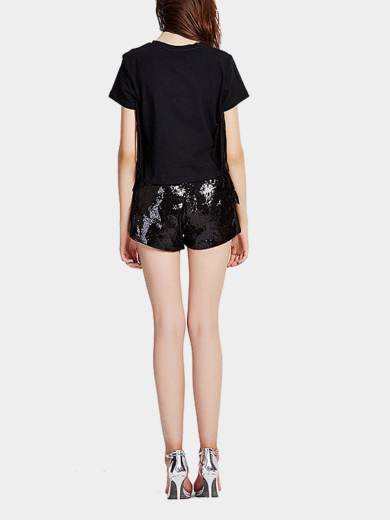 NEW FEELING Womens Black & White T-Shirts