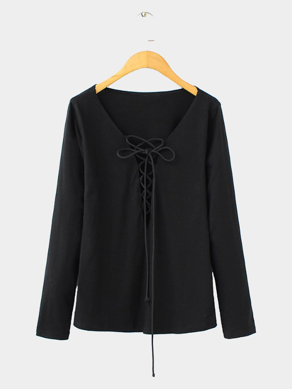 Wholesale Long Sleeves Lace-Up Blouse