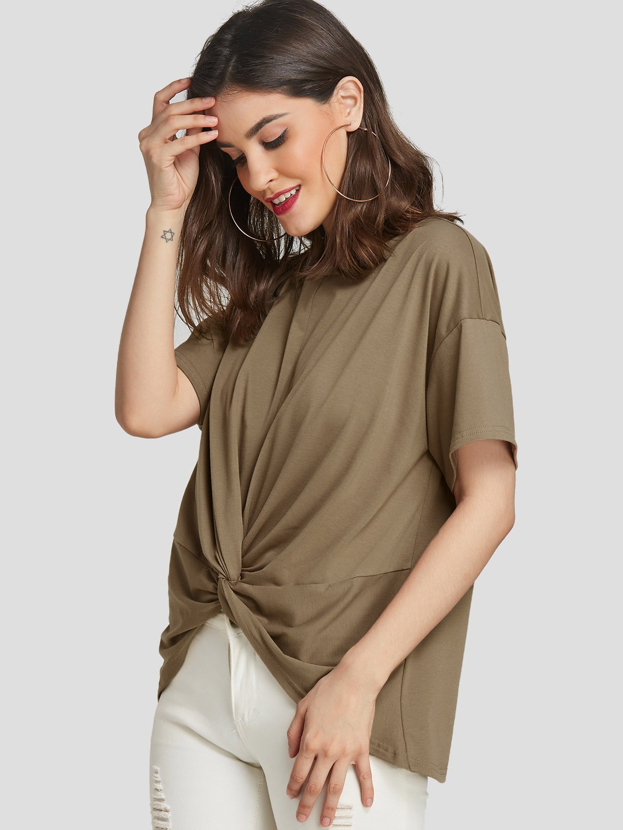 OEM Ladies Khaki T-Shirts