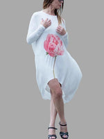 NEW FEELING Womens White Floral Dresses