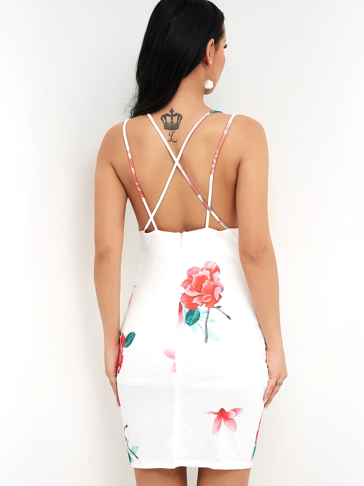 NEW FEELING Womens Red Floral Dresses