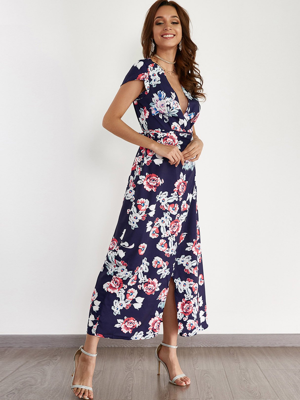OEM Ladies Navy Maxi Dresses