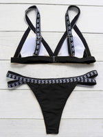NEW FEELING Womens Black Bikinis
