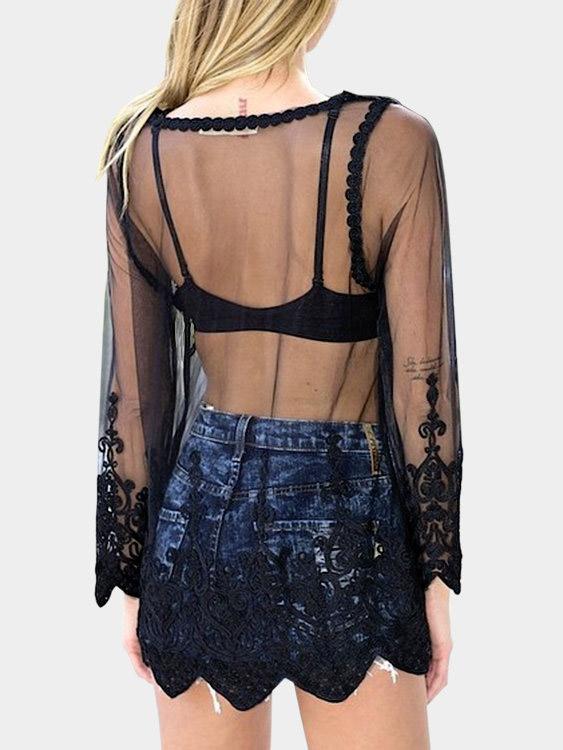NEW FEELING Womens Black Blouses