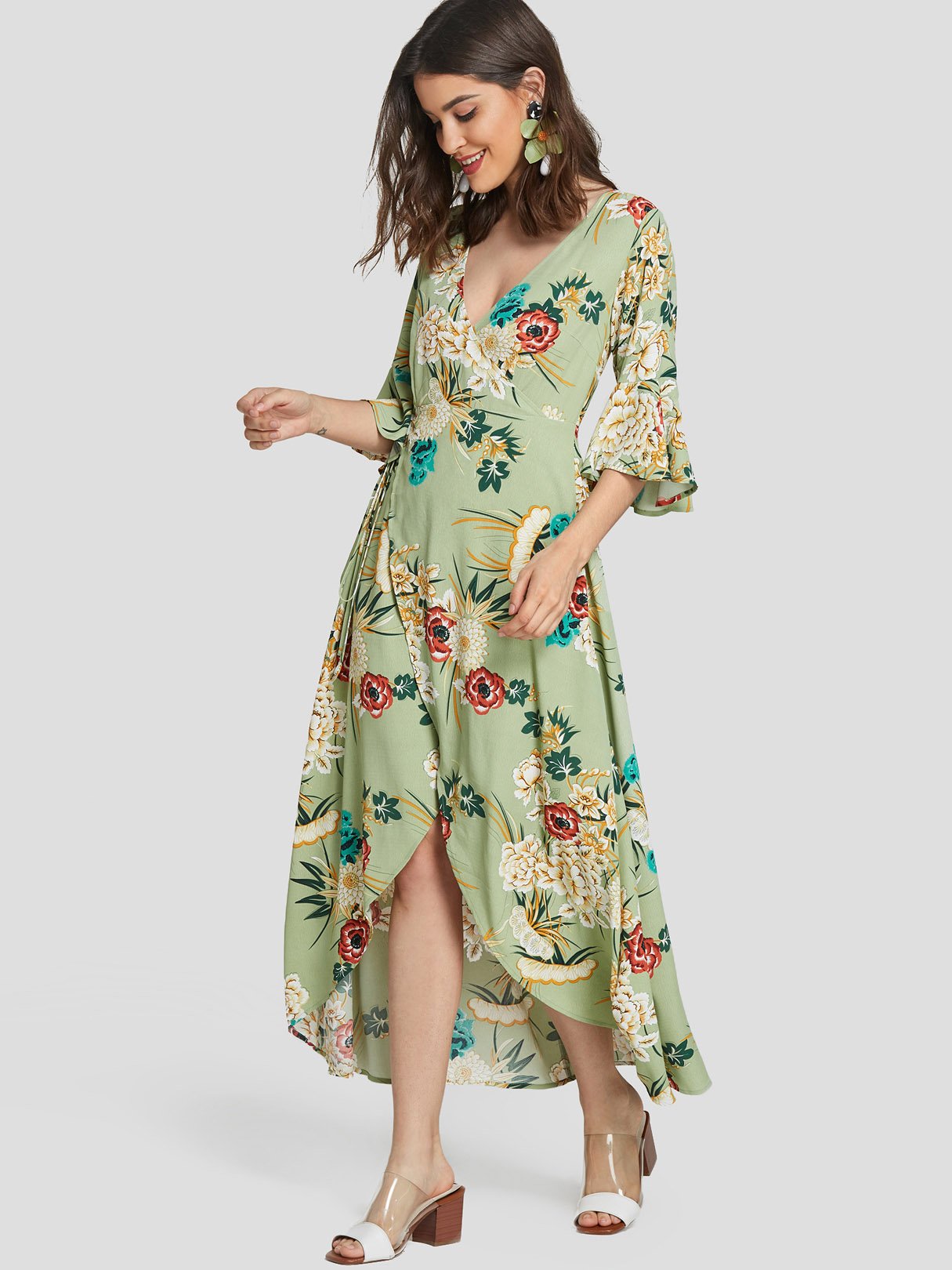 OEM Ladies Green Maxi Dresses