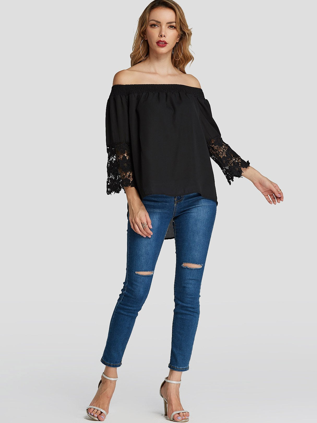 NEW FEELING Womens Black Blouses