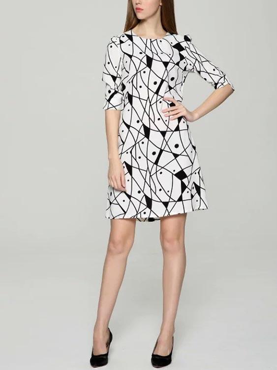 OEM Ladies Black & White Midi Dresses