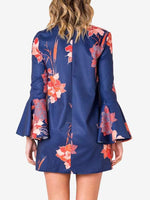 NEW FEELING Womens Blue Floral Dresses