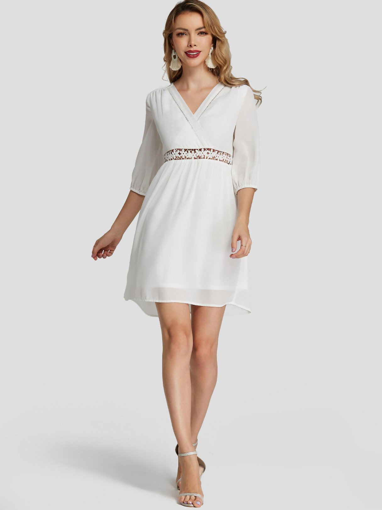 NEW FEELING Womens White Mini Dresses