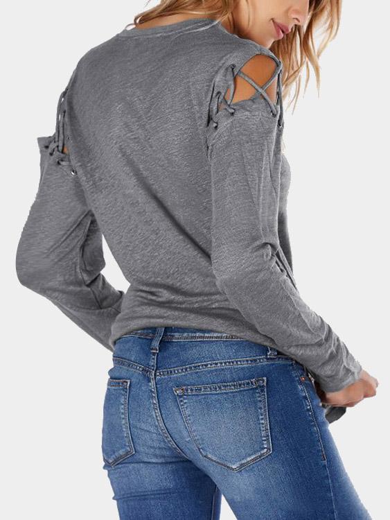 NEW FEELING Womens Gray T-Shirts