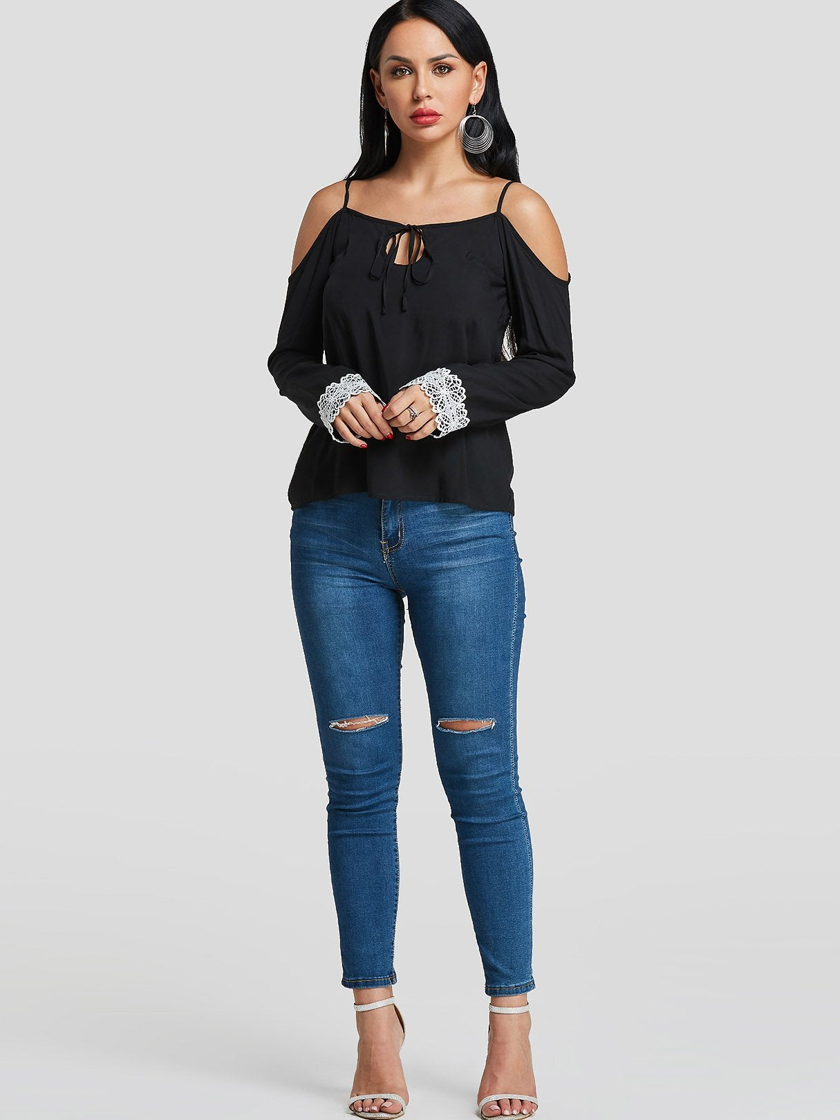 NEW FEELING Womens Black T-Shirts