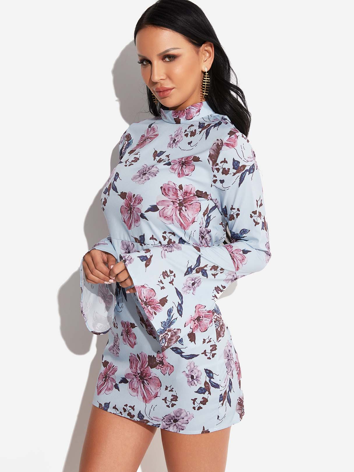 OEM Ladies Blue Mini Dresses