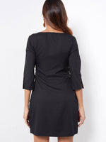 NEW FEELING Womens Black Casual Dresses