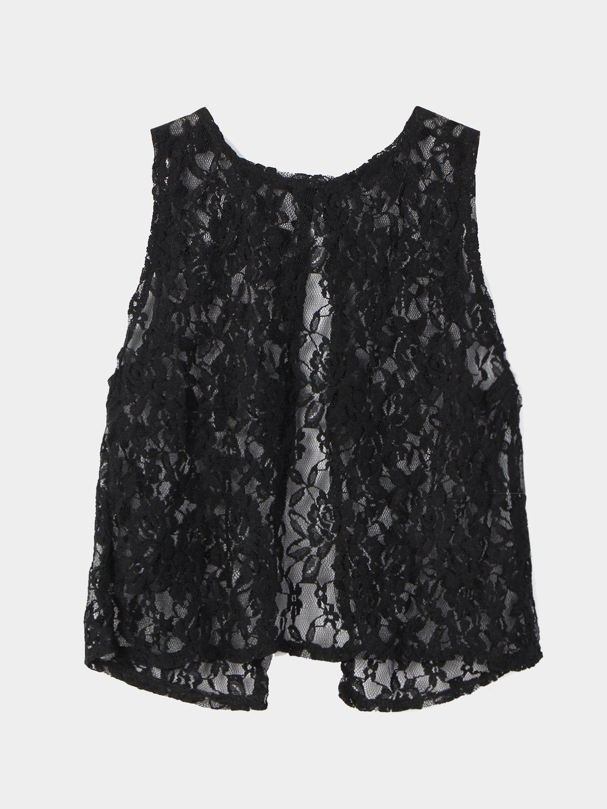 Wholesale Crew Neck Lace Sleeveless Black Camis
