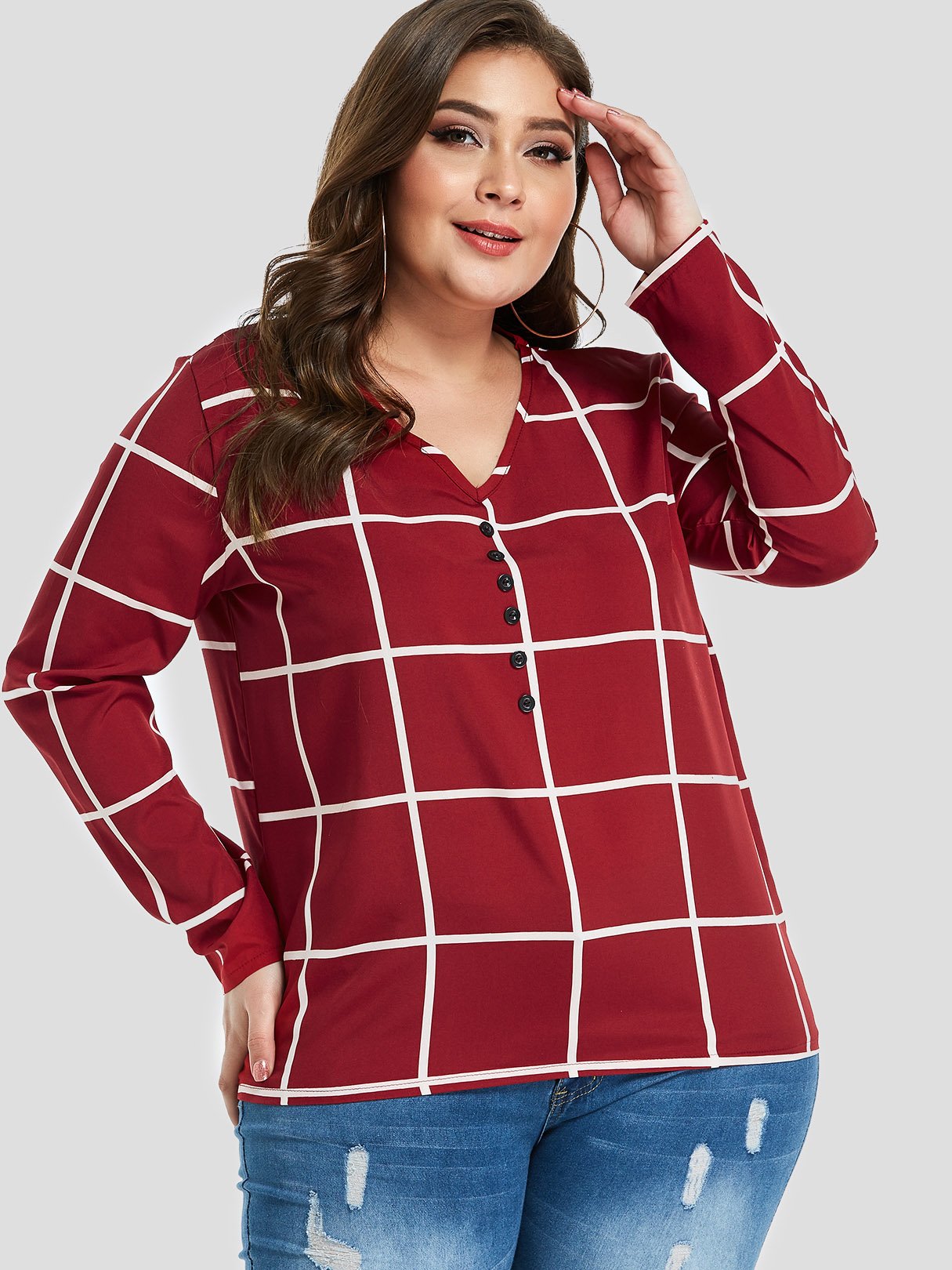 ODM Ladies Long Sleeve Plus Size Tops