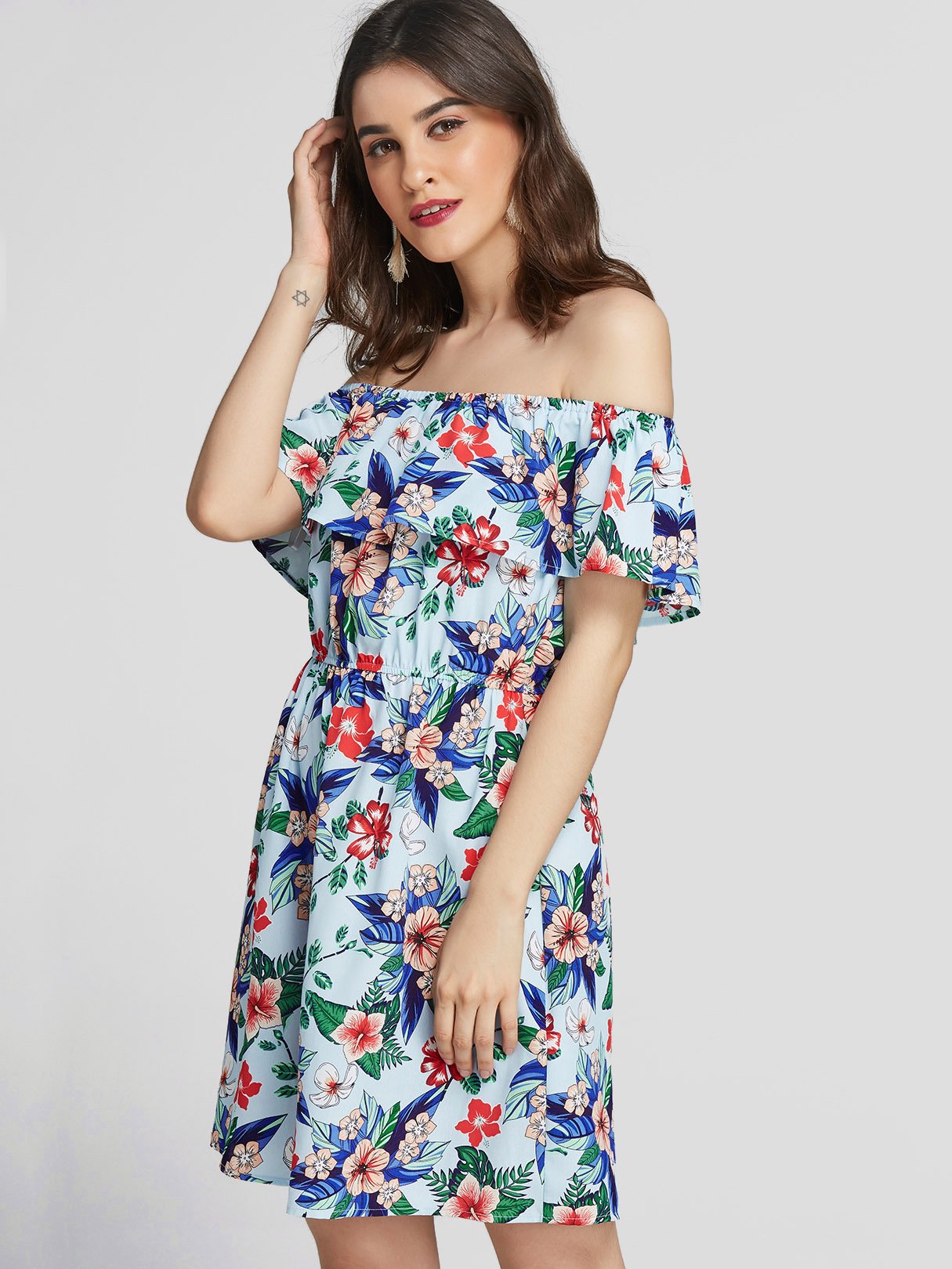 OEM Ladies Blue Mini Dresses