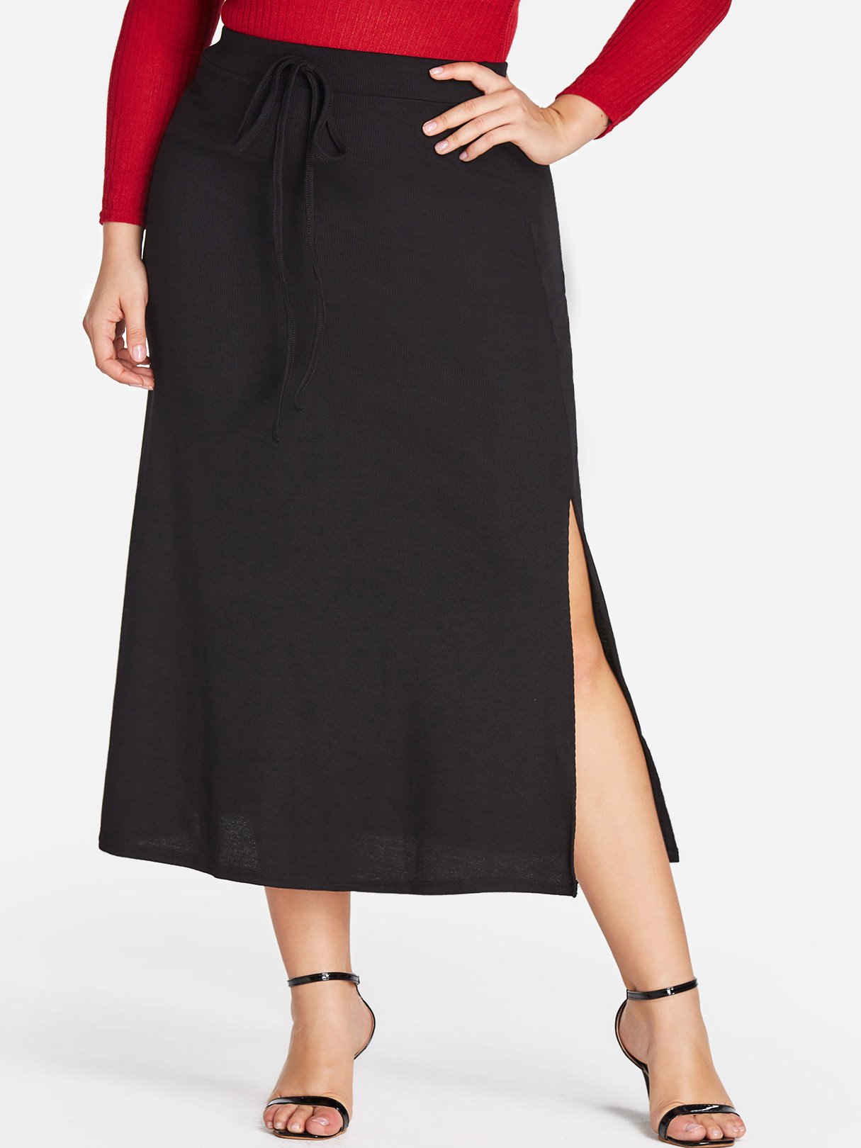 NEW FEELING Womens Black Plus Size Bottoms