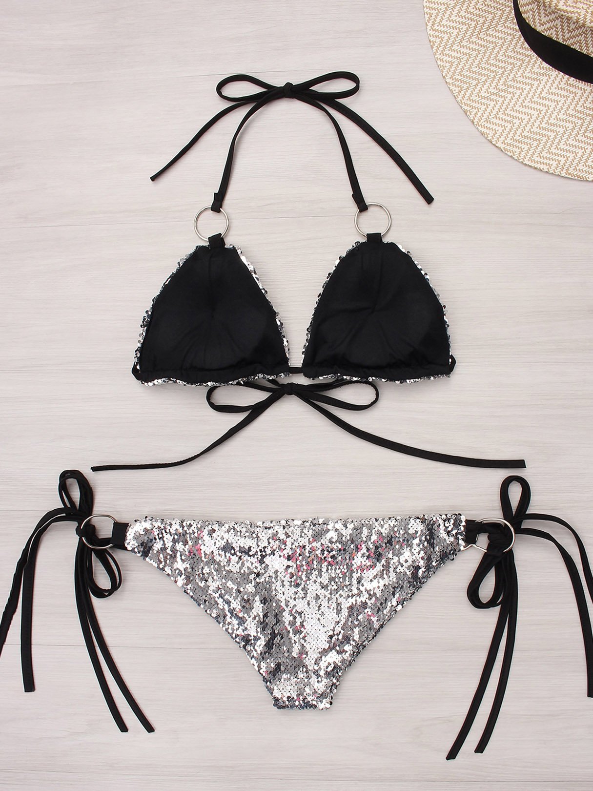 NEW FEELING Womens Silver Bikinis