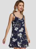 OEM Ladies Navy Floral Dresses