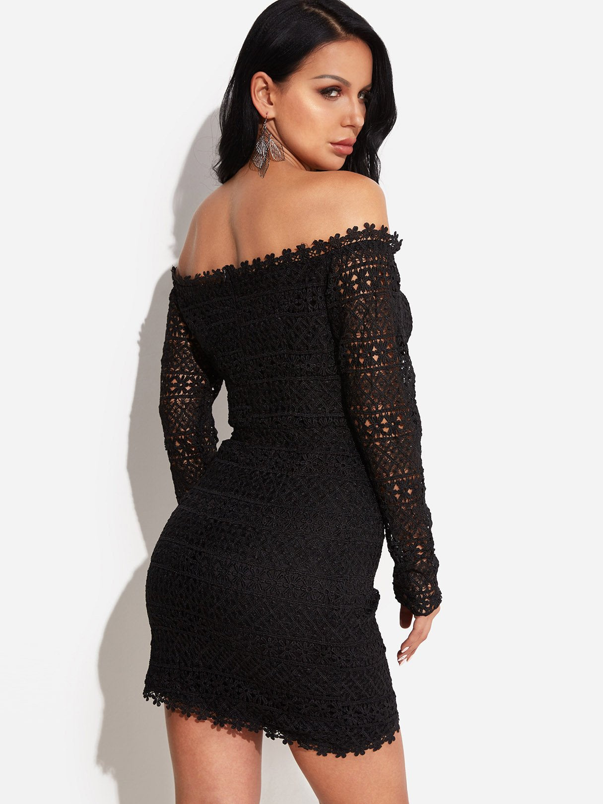 NEW FEELING Womens Black Off The Shoulder Dresses