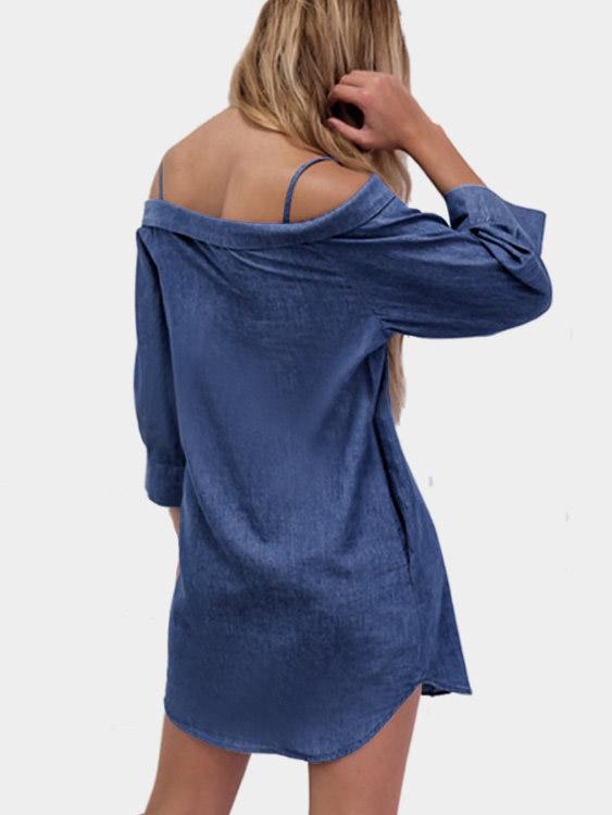 NEW FEELING Womens Blue Mini Dresses
