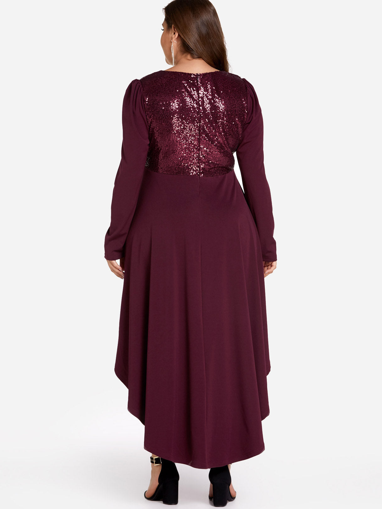 NEW FEELING Womens Burgundy Plus Size Dresses