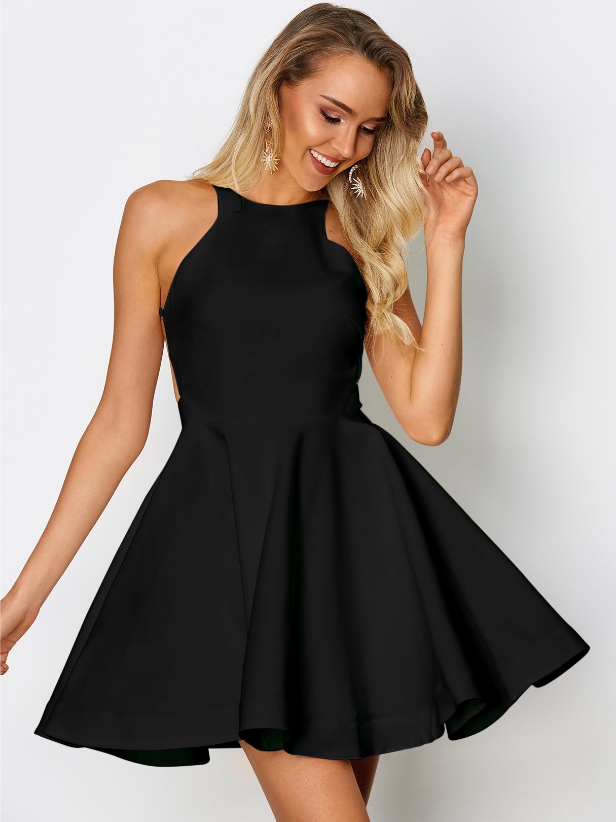 NEW FEELING Womens Black Mini Dresses