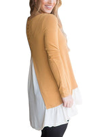 NEW FEELING Womens Yellow T-Shirts